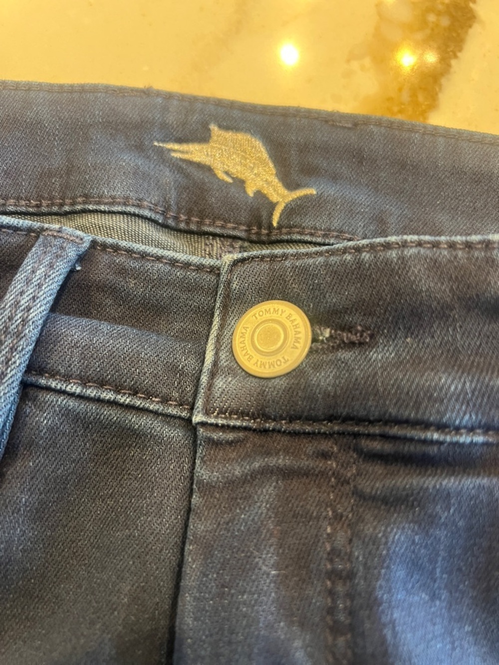 Tommy Bahama Dark Indigo Ankle Jeans with Metallic Side Trim 8x28 - Picture 3 of 10